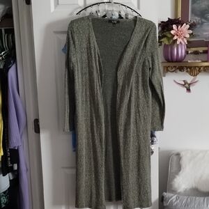 Elegant Olive Green Open Front Cardigan